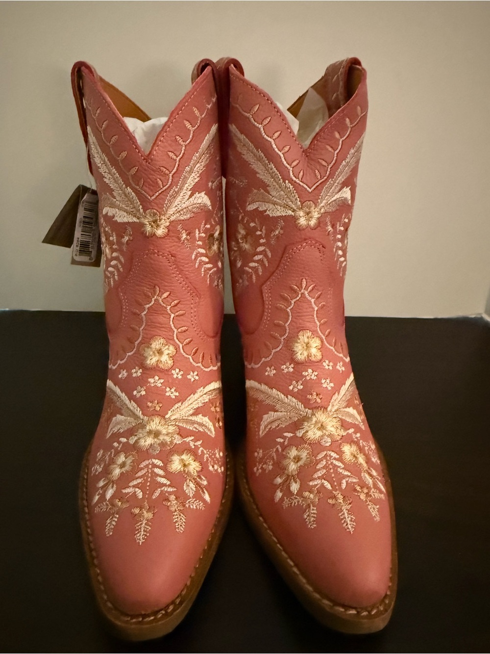 Dingo Women's Pink Embroidered Western Ankle Boots